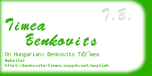 timea benkovits business card